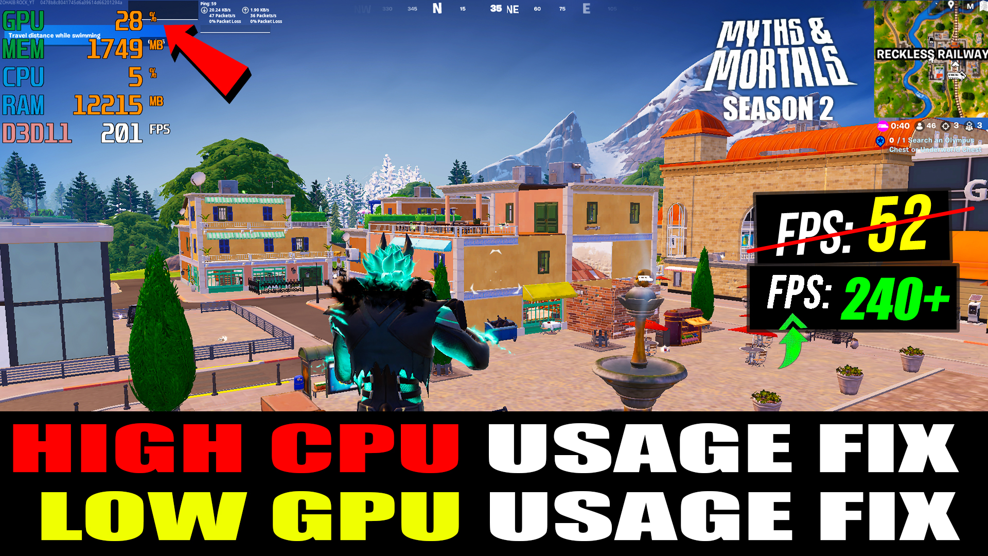 How To FIX Low GPU Usage and High CPU Usage in Fortnite Chapter 5 Season 2 (More FPS & Fix Freezing)