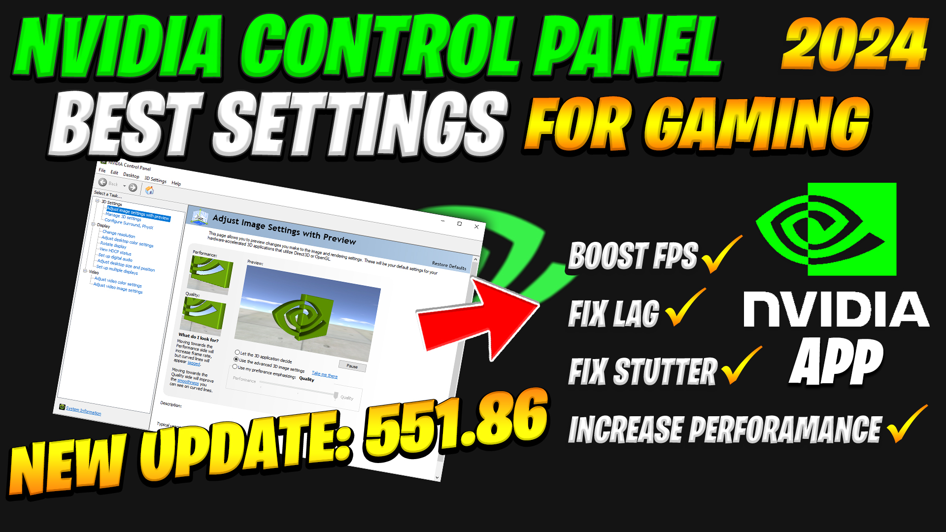 Nvidia Control Panel New update 551.86 & NVIDIA APP Best Setting For Gaming in 2024