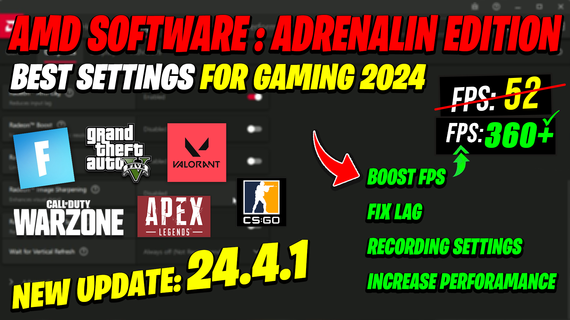 AMD Software Adrenalin Edition New update 24.4.1 Best Setting For Gaming 2024 | AMD 24.4.1 Update