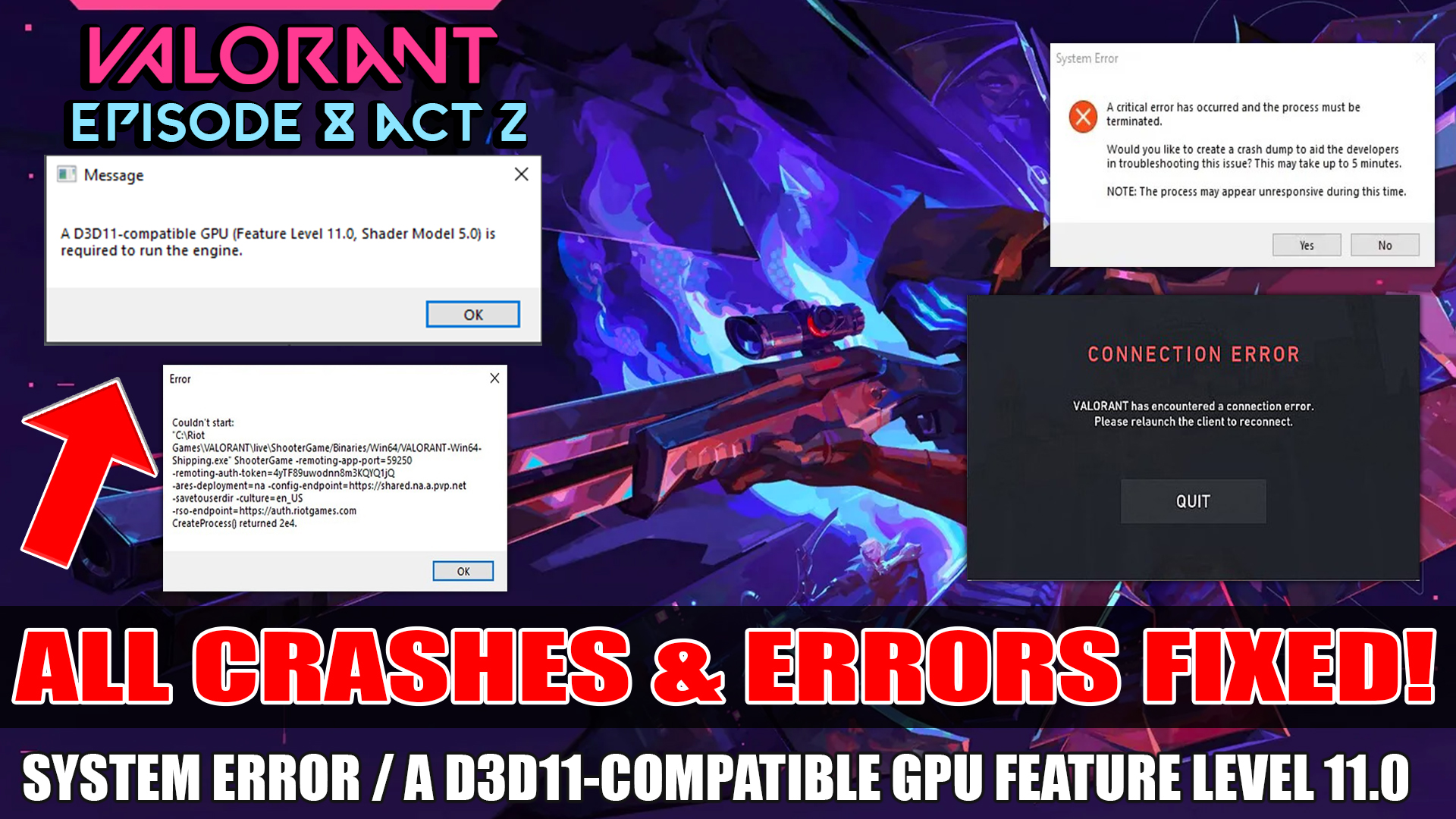 How to STOP Valorant Episode 8 Act 2 Crashing | Valorant System Error | Valorant Connection Error