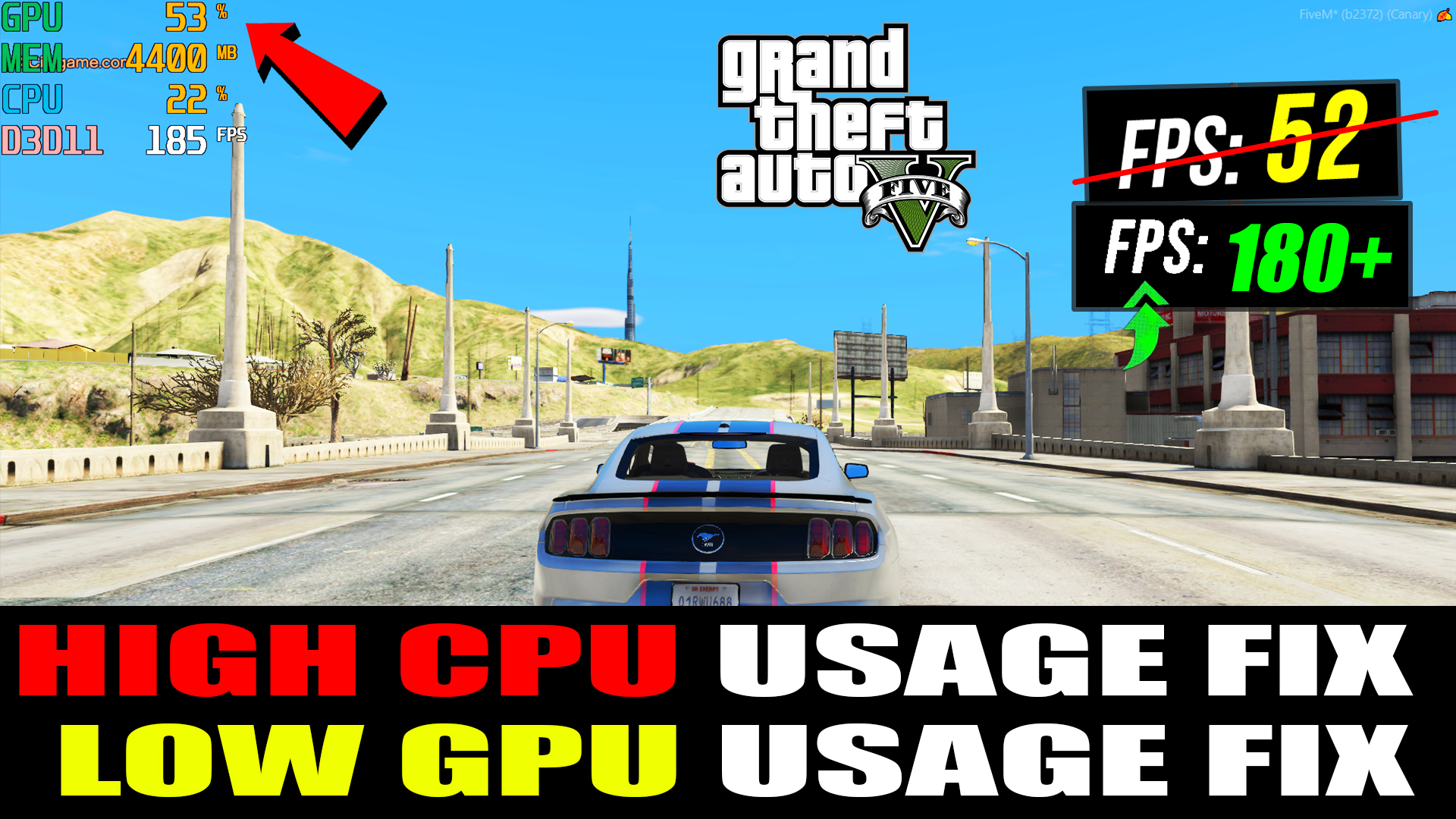 How To FIX High CPU Usage and Low GPU Usage in GTA 5 (Low End PC) (Low FPS) 2024 Guide