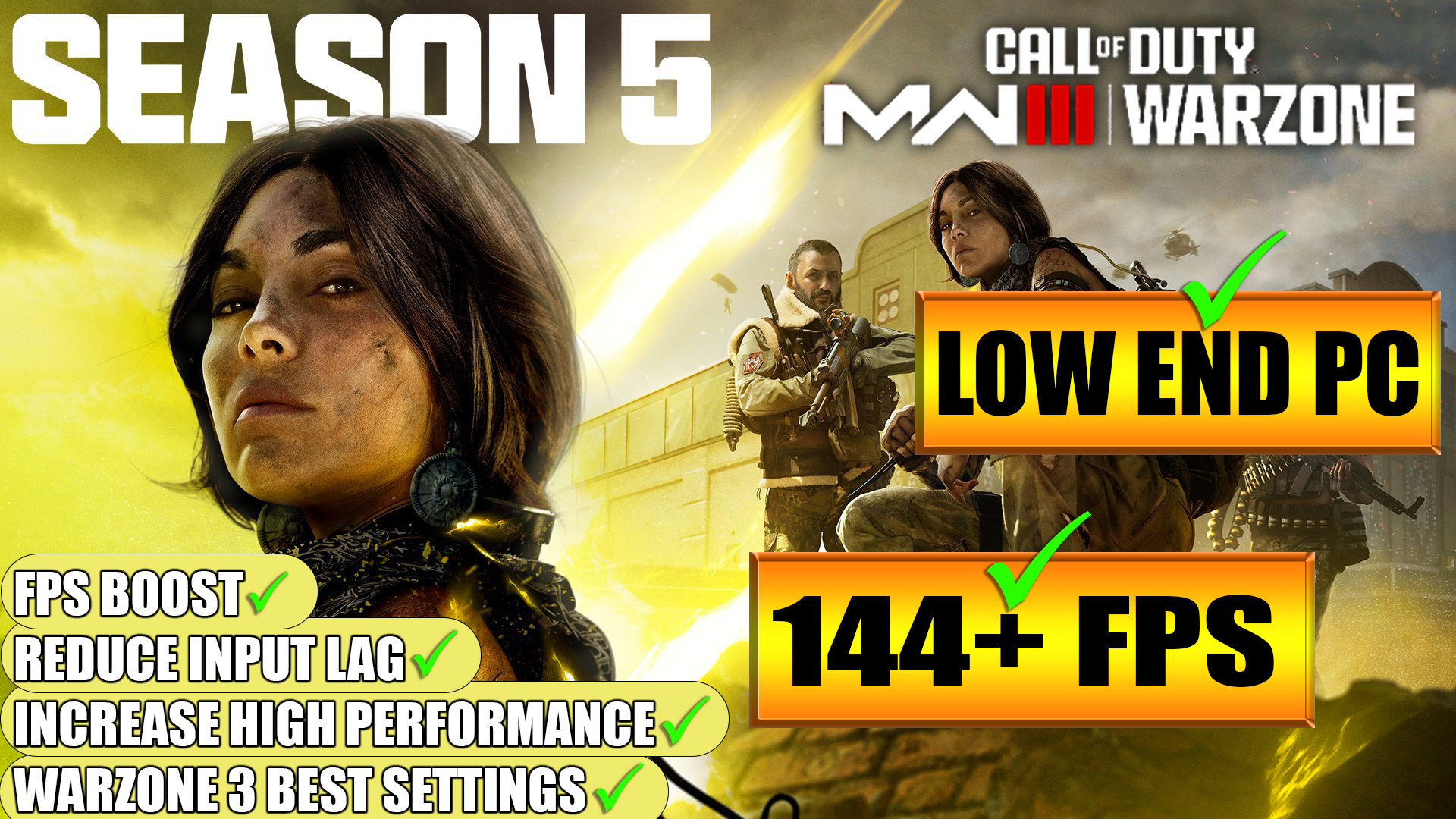 Warzone 3 Season 5: Low End Pc increase performance / FPS with any setup! Best Settings 2024