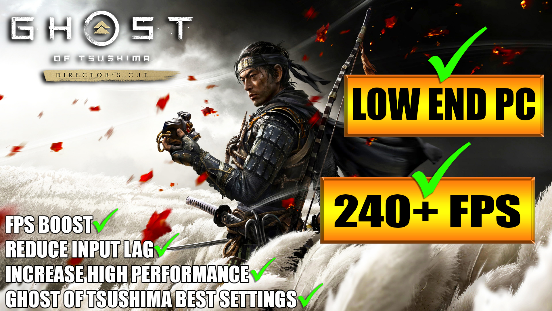 Ghost of Tsushima: Low End Pc increase performance / FPS with any setup! Best Settings 2024
