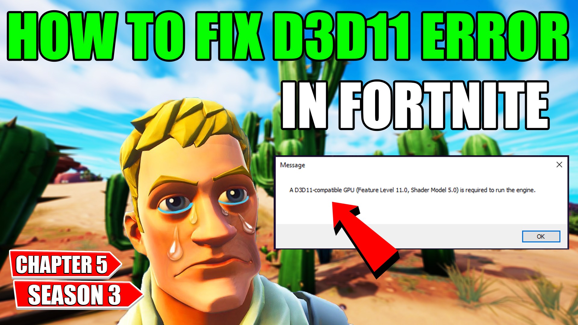 A d3d11-compatible gpu (feature level 11.0 shader model 5.0) is required to run the engine Fortnite Chapter 5 Season 3 Updated