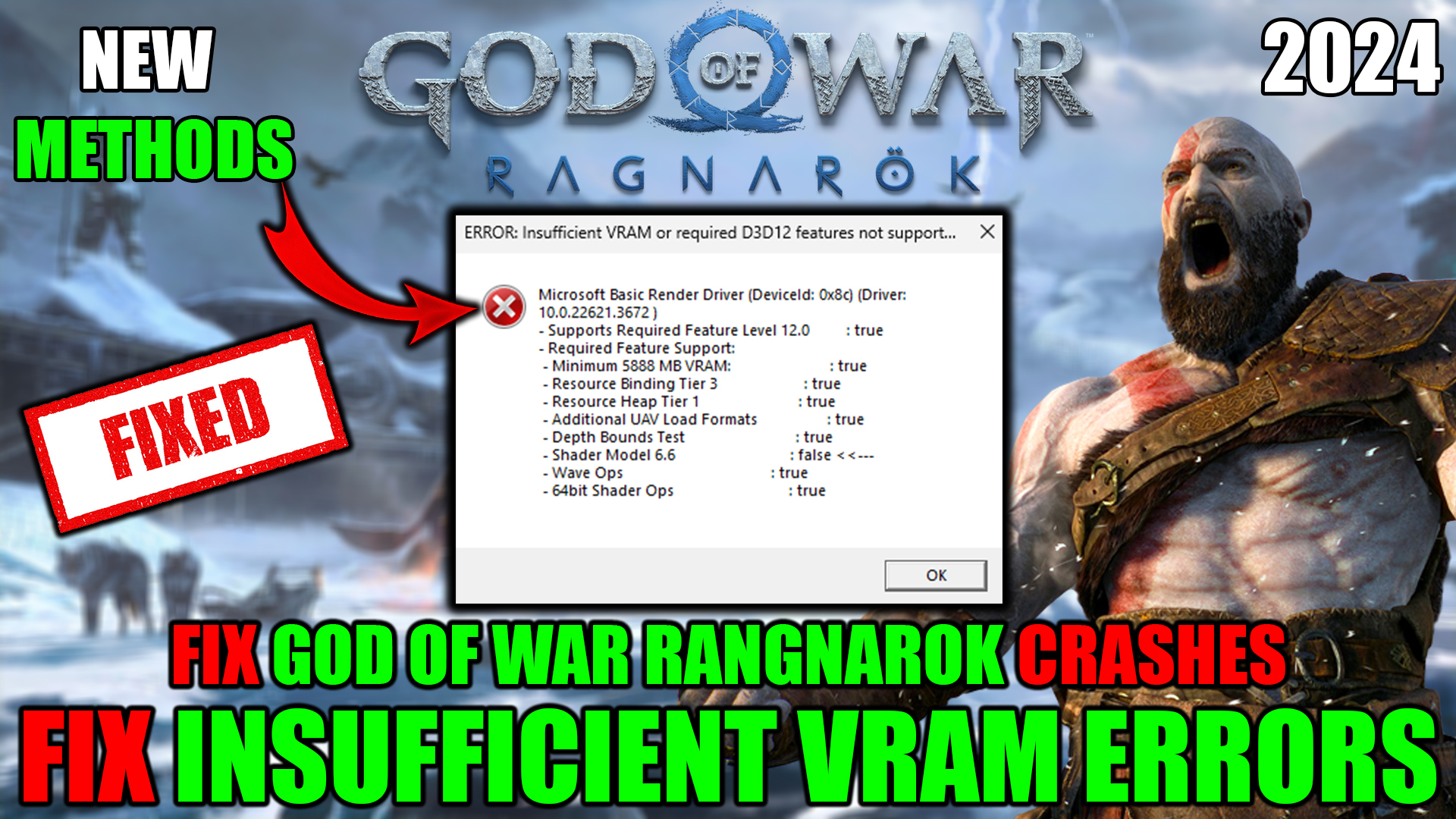 How To Fix God of War Ragnarok Crashing | Fix Insufficient VRAM Error & VRAM Requirement Errors