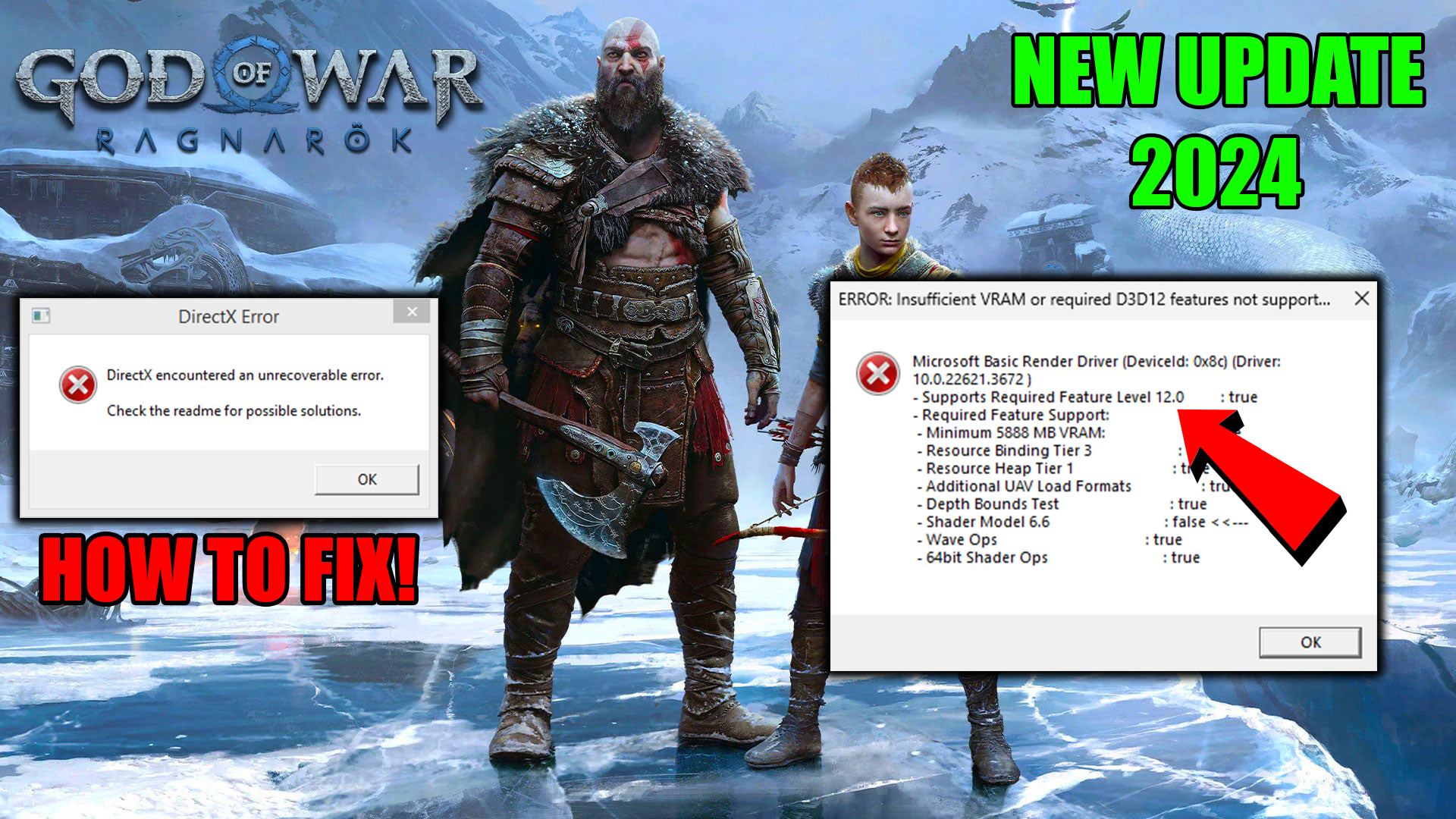 FIXED: God of War Ragnarok Error: Insufficient VRAM or required D3D12 features not support DirectX 12