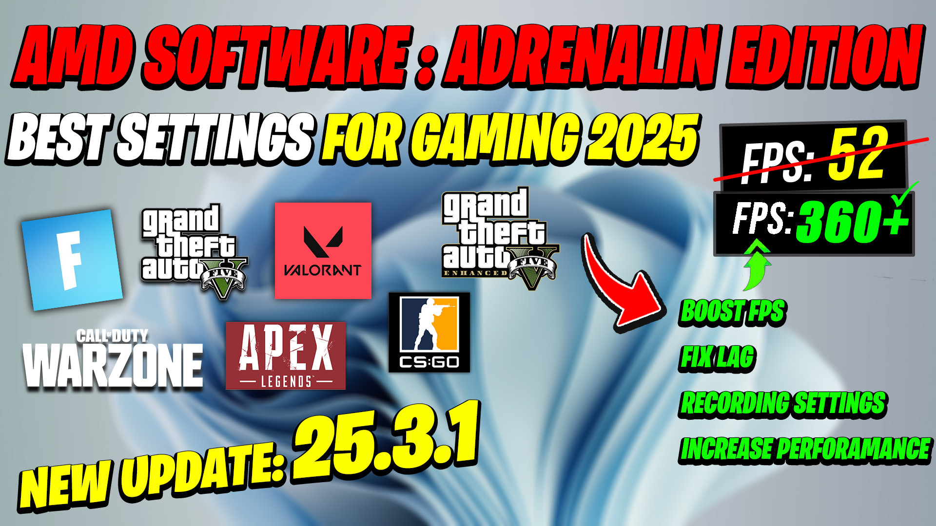 AMD Software Adrenalin Edition New update 25.3.1 Best Setting For Gaming 2025