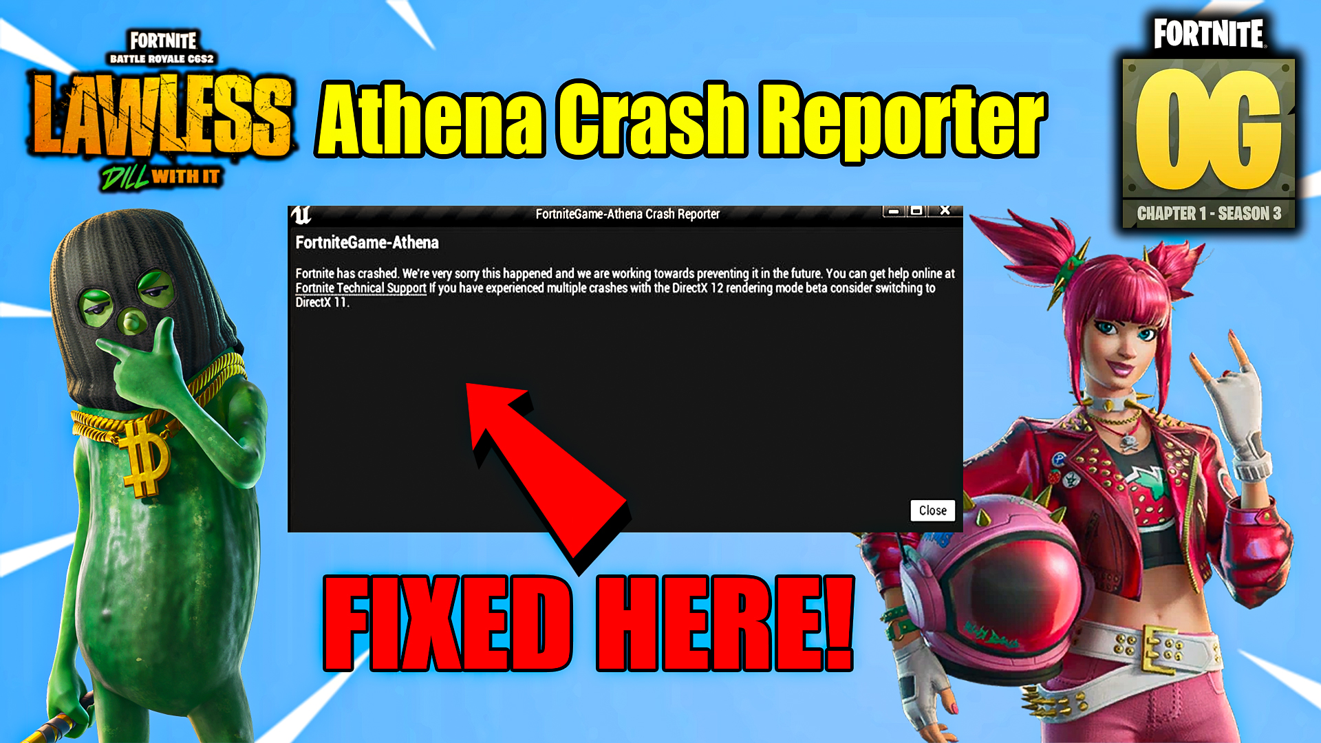 Athena Crash Reporter Fortnite OG Chapter 1 Season 3 Fix