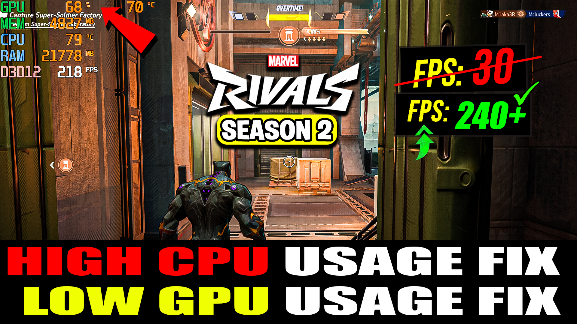 How To FIX High CPU Usage and Low GPU Usage in Marvel Rivals Season 2