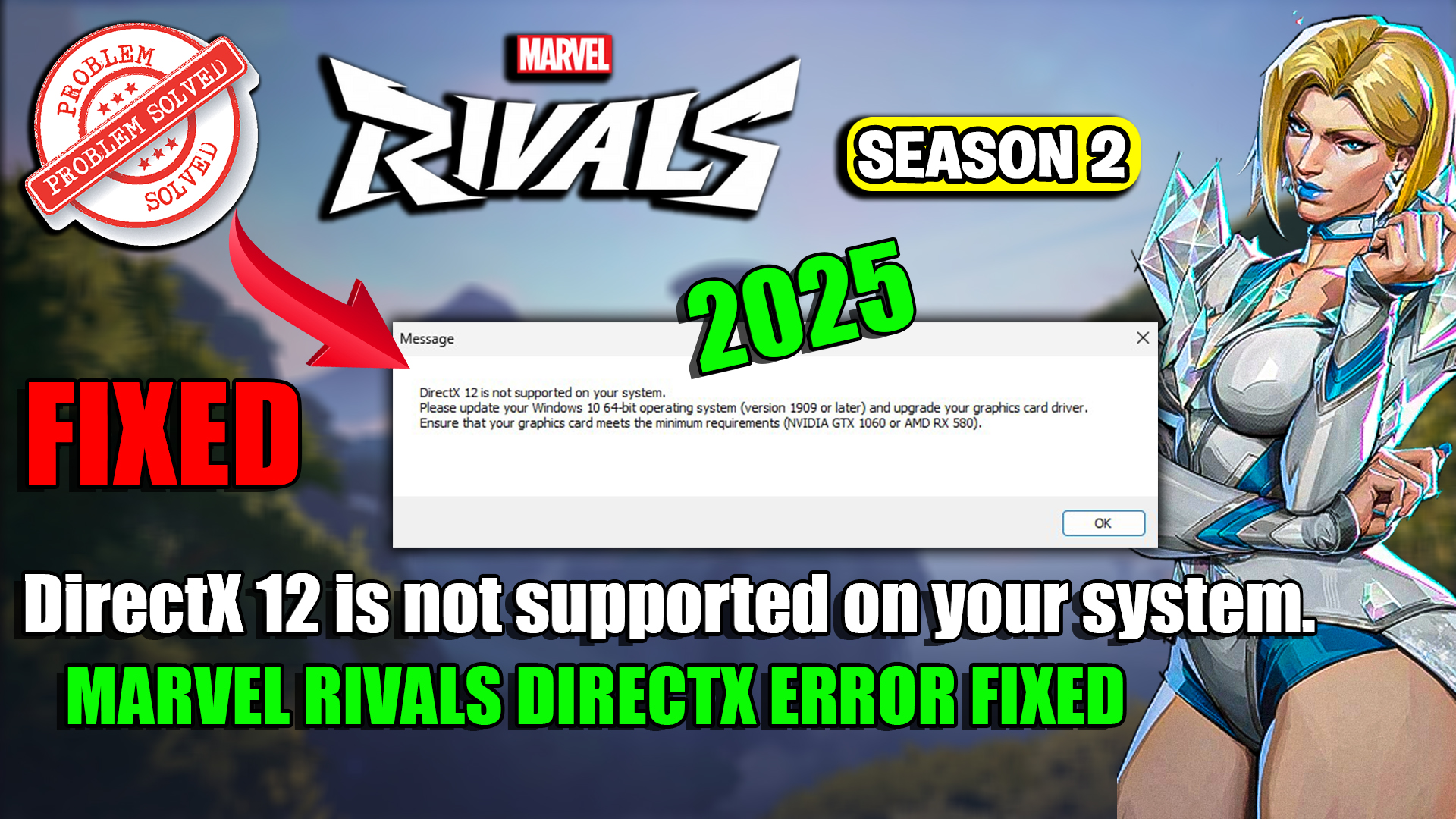 How To Fix Marvel Rivals DirectX Error DirectX 12 Is Not Supported On Your System.