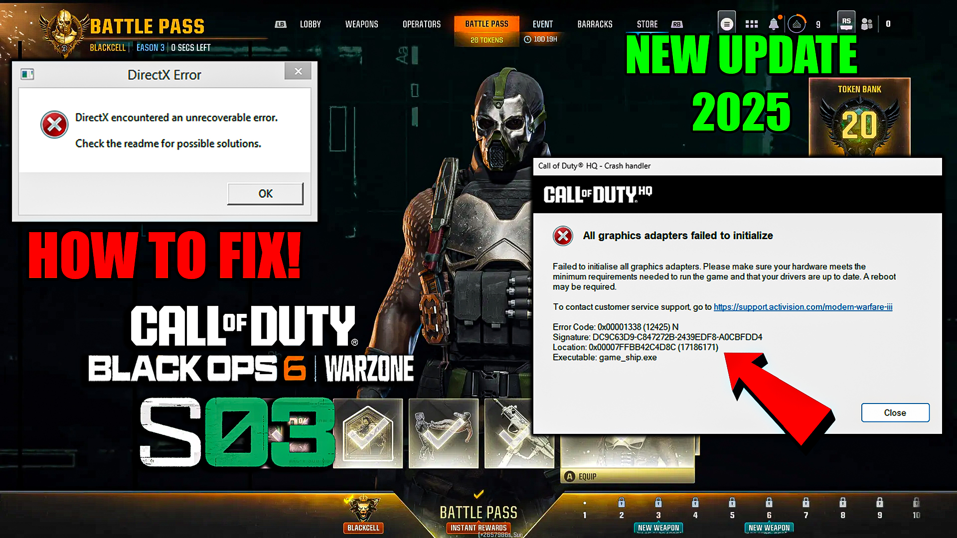 How To Fix COD Warzone & Black Ops 6 Season 3 Game_Ship.exe error and DirectX crashing!