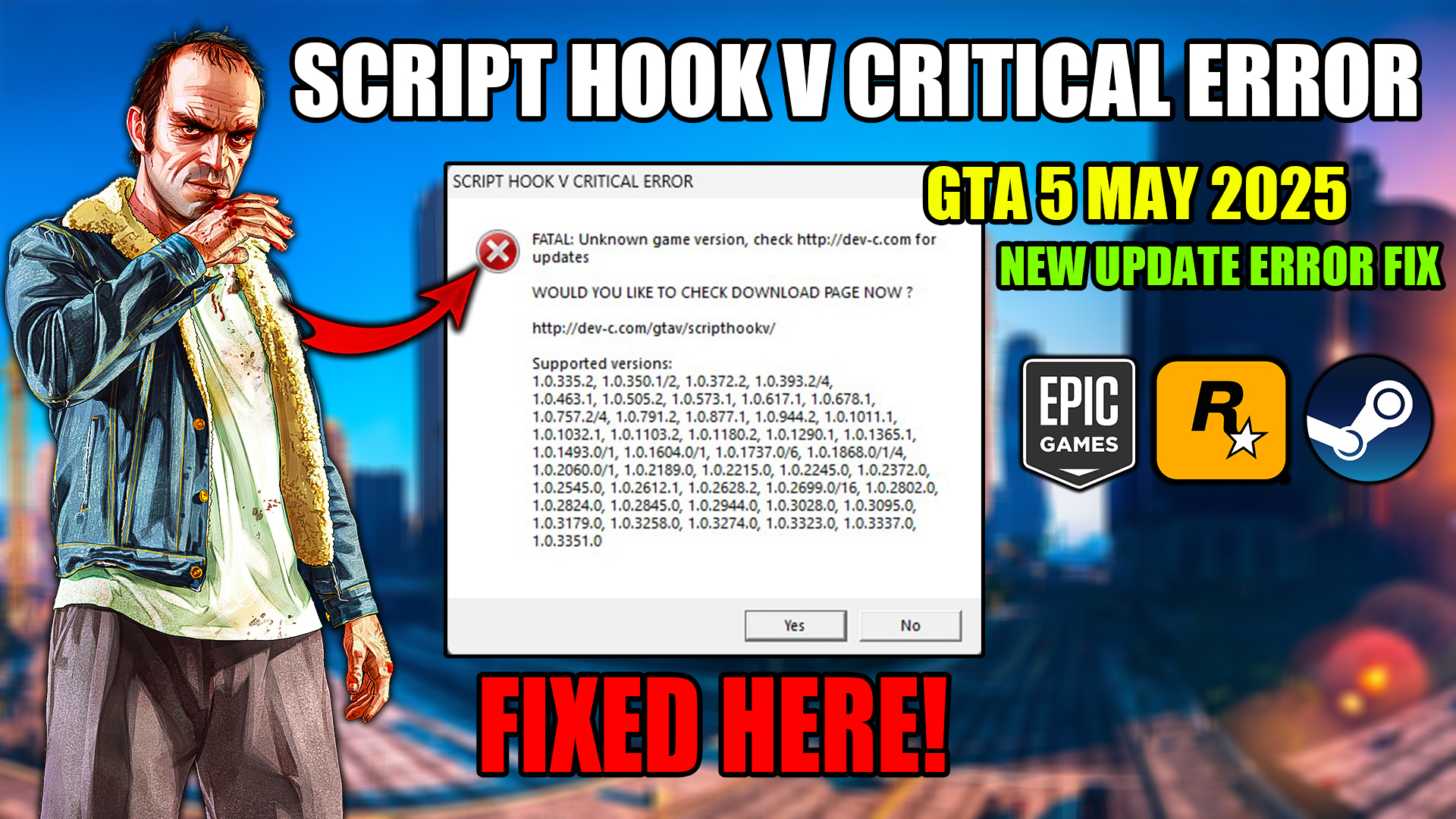 How to Fix Script hook V Critical Error In GTA 5 May New Update
