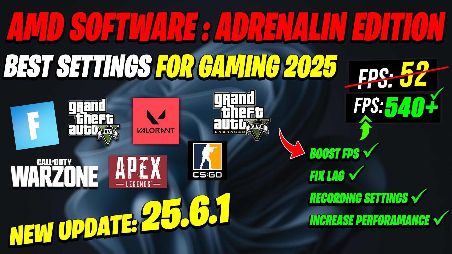 AMD Software Adrenalin Edition New update 25.6.1 Best Setting For Gaming