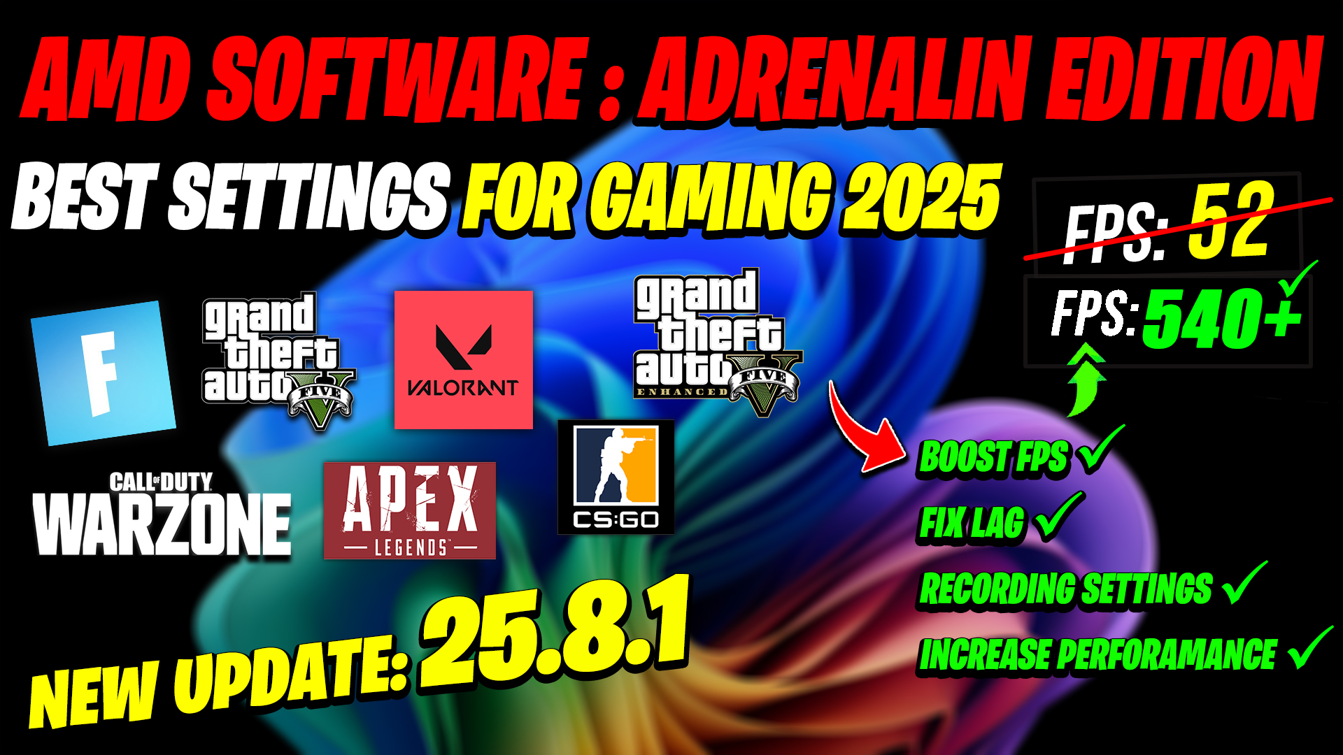 AMD Software Adrenalin Edition New update 25.8.1 Best Setting For Gaming 2025