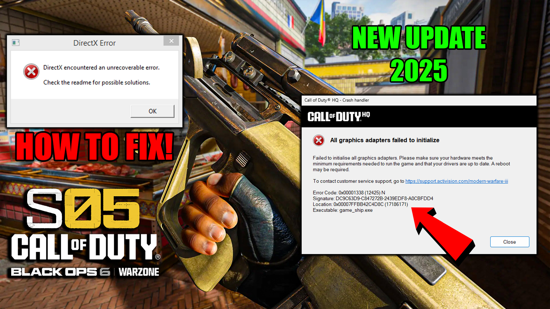 How To Fix COD Warzone & Black Ops 6 Season 5 Game_Ship.exe error and DirectX Error Crashing!