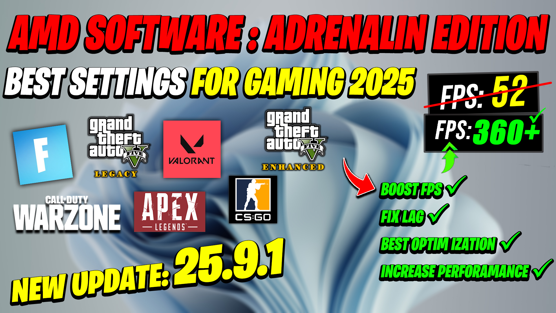 AMD Software Adrenalin Edition New update 25.9.1 Best Setting For Gaming 2025