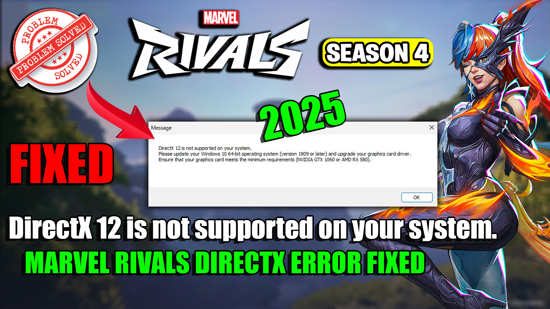 Fix Marvel Rivals Season 4 DirectX Error DirectX 12 Is Not Supported On Your System