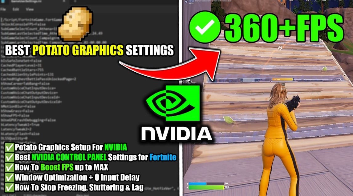 How To Get Potato Graphics in Fortnite Chapter 7 on NVIDIA GPU!