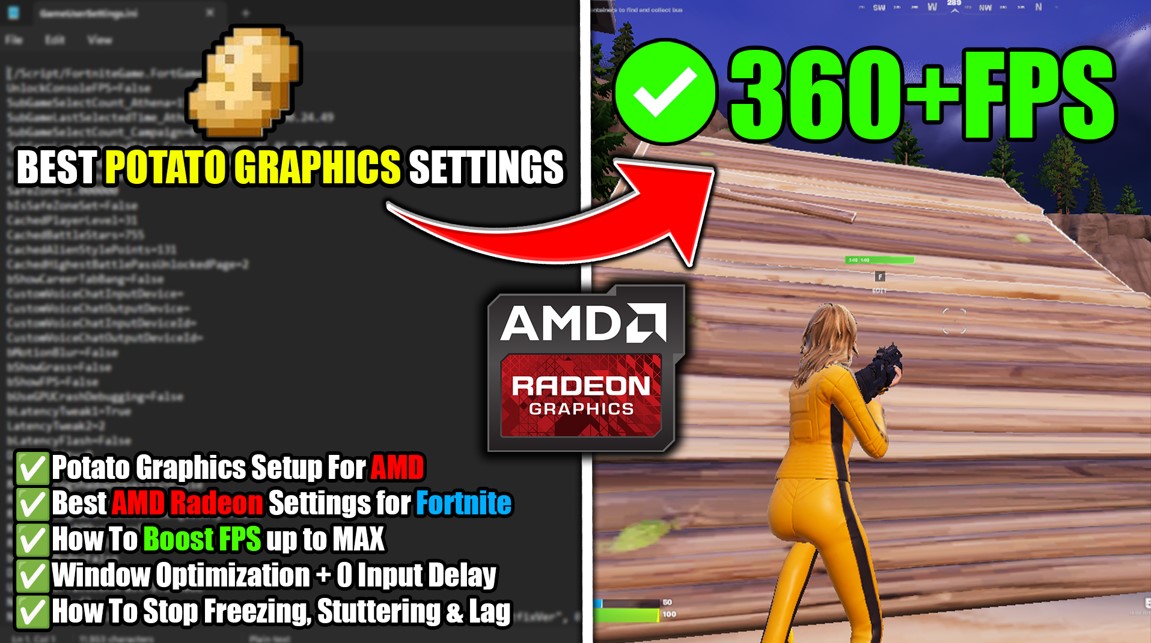 How To Get Potato Graphics in Fortnite Chapter 7 on AMD GPU!
