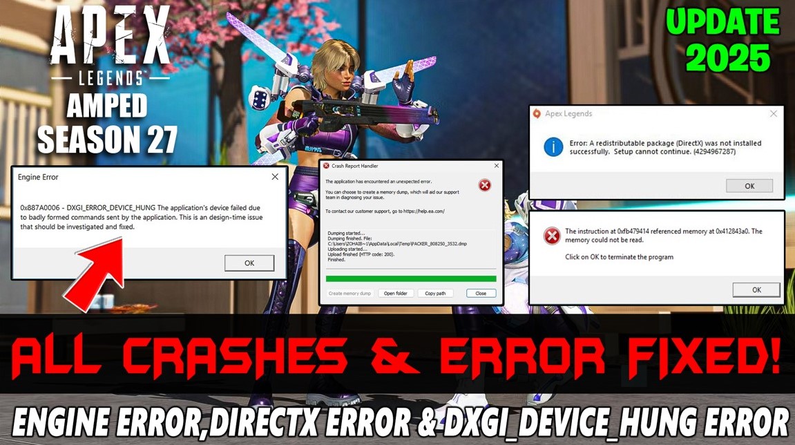 Apex Legends Season 27: How to Fix Engine Error,Directx Error & DXGI_ERROR_DEVICE_HUNG in PC