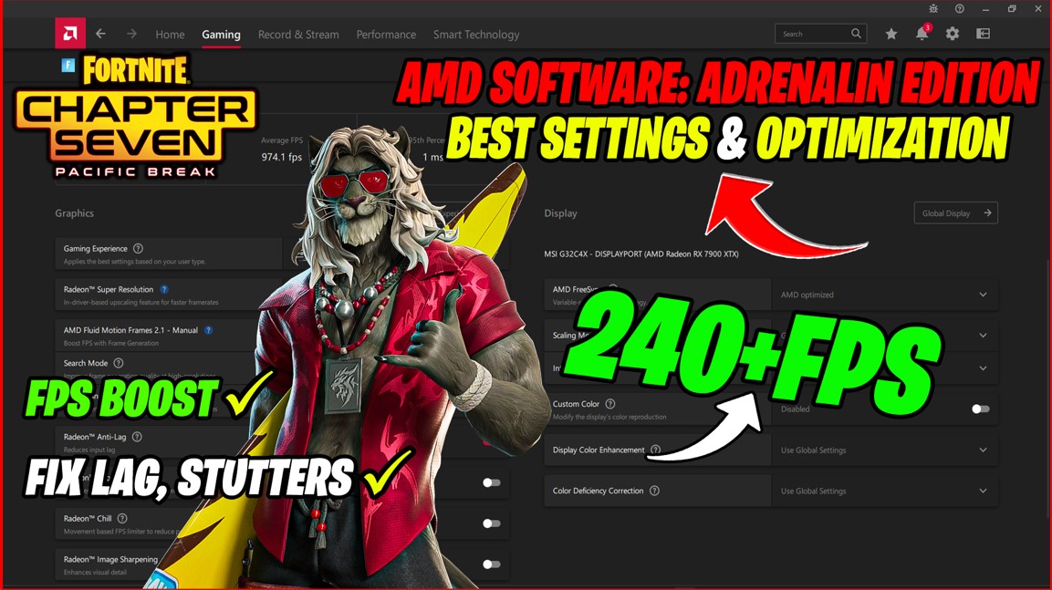 AMD Radeon Best Settings For Fortnite Chapter 7