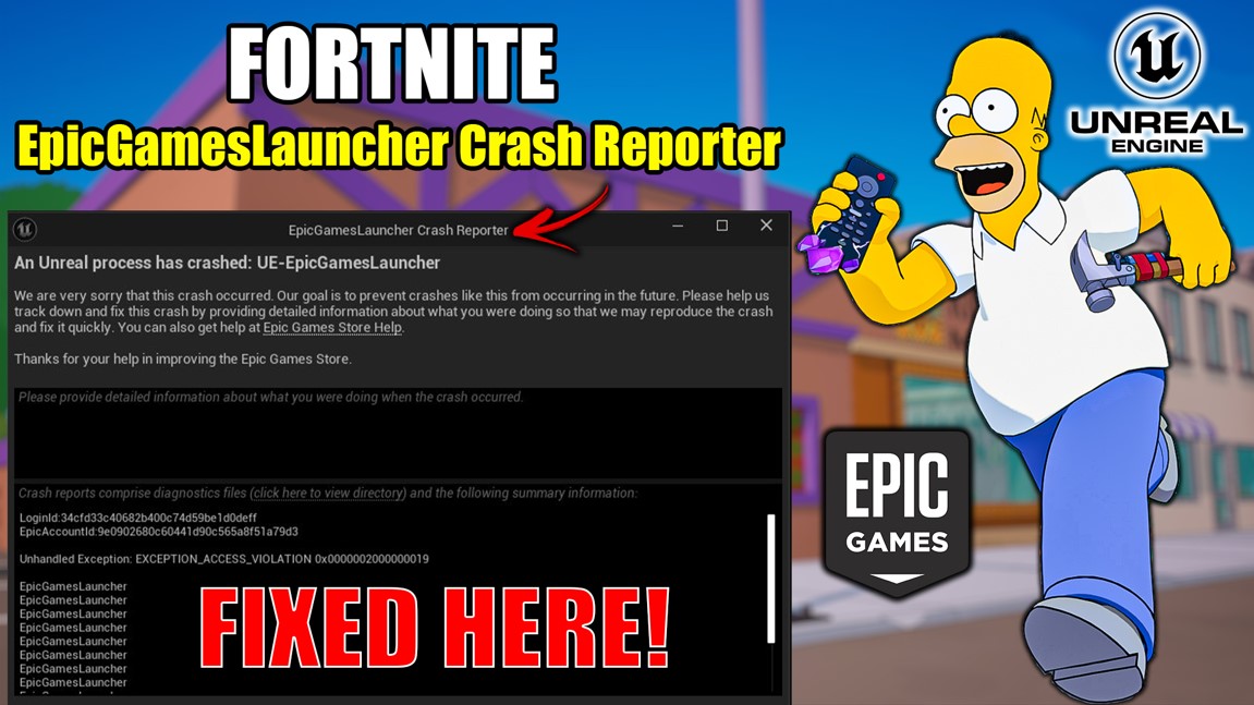EpicGamesLauncher Crash Reporter – An Unreal Process Has Crashed (UE-EpicGamesLauncher)