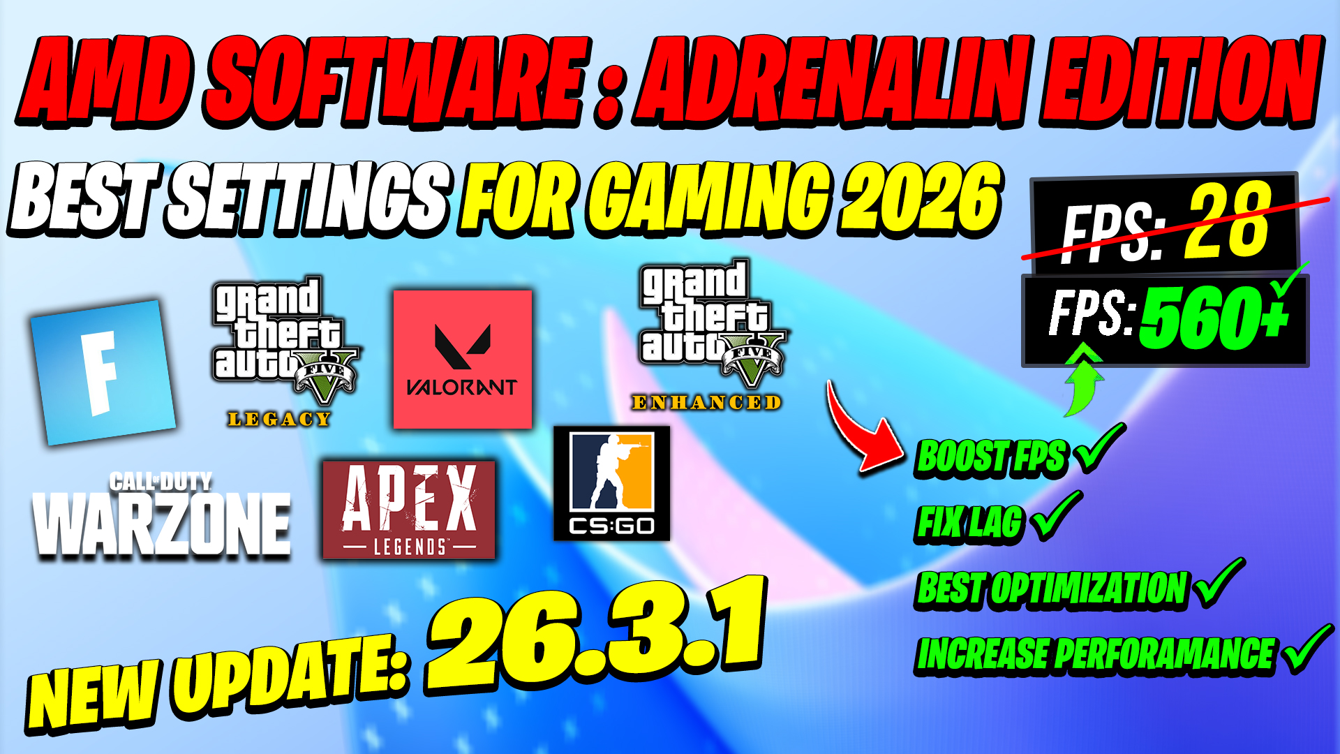AMD Software Adrenalin Edition 26.3.1 Best Settings for Gaming (2026 Guide)