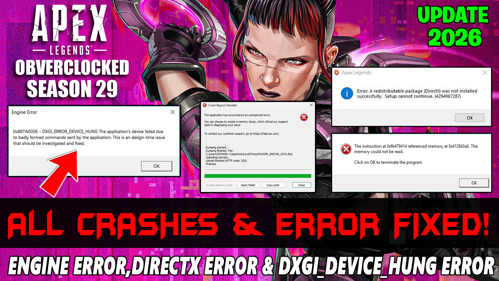 Apex Legends Season 29 How to Fix Engine Error,Directx Error & DXGI_ERROR_DEVICE_HUNG in PC