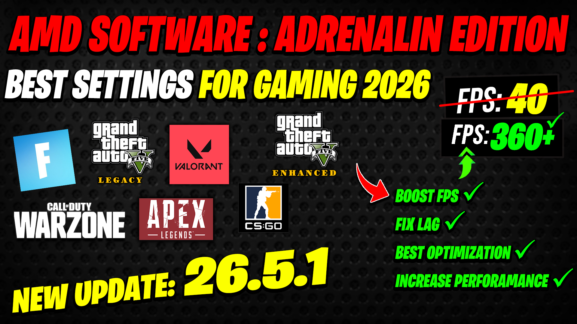 AMD Software Adrenalin Edition New update 26.5.1 Best Setting For Gaming 2026