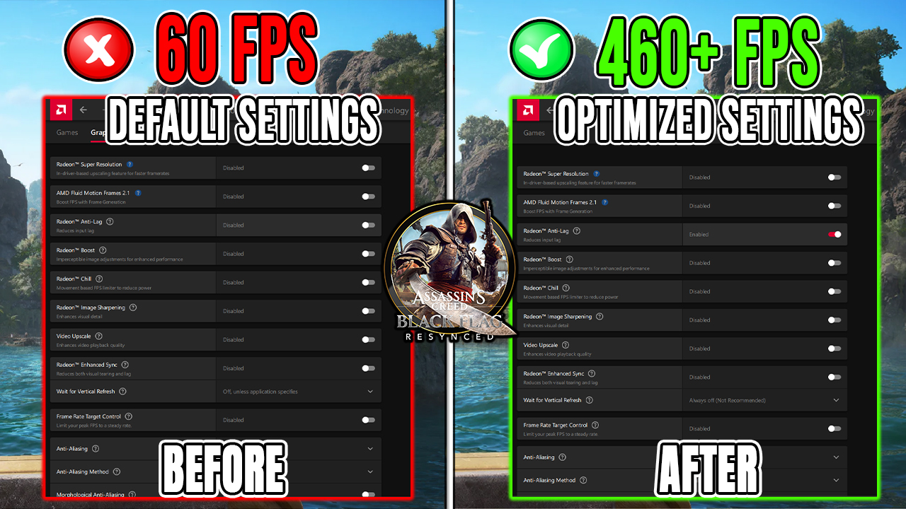 BEST AMD Radeon Settings For Assassin's Creed Black Flag Resynced